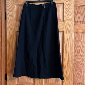 Long belted black skirt